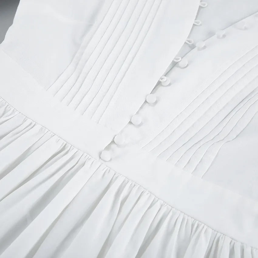 Kurzes Damenkleid mit Zierknöpfen - Mirella