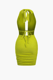 Maya | Sexy Backless Halter Minikleid mit Raffungen – Sommerliches Party-Kleid für heiße Nächte