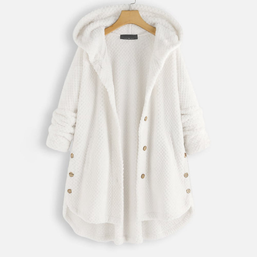 Kuschelige Damen Fleecejacke mit Kapuze – Lässige Winterjacke im Oversize-Look, Verschiedene Farben