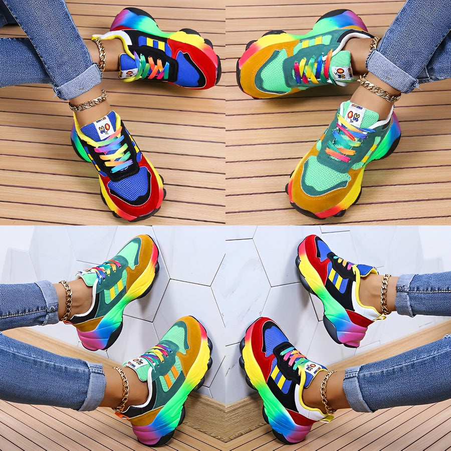 Hina - bunte klobige Turnschuhe für Damen | Multicolor Design Sneaker Damen
