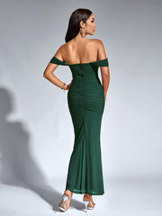 Damen Maxi Hochzeitsgastkleid | Schulterfrei