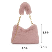 Elisa | Stilvolle Damen Schultertasche aus Plüsch