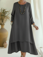 Petra | Zeitlos elegantes Midi-Kleid sanft fließend