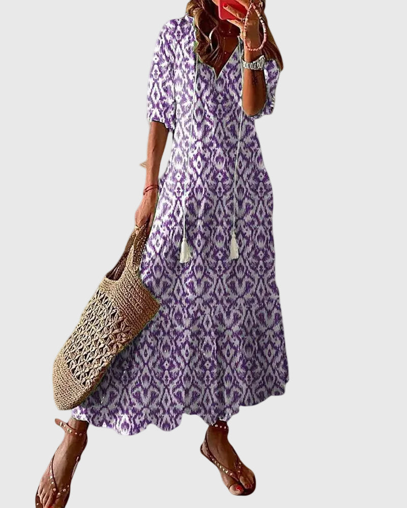 Theresa | Damen Boho Vintage Sommer Maxikleid – Boho Maxi Vintage Sommer 2026