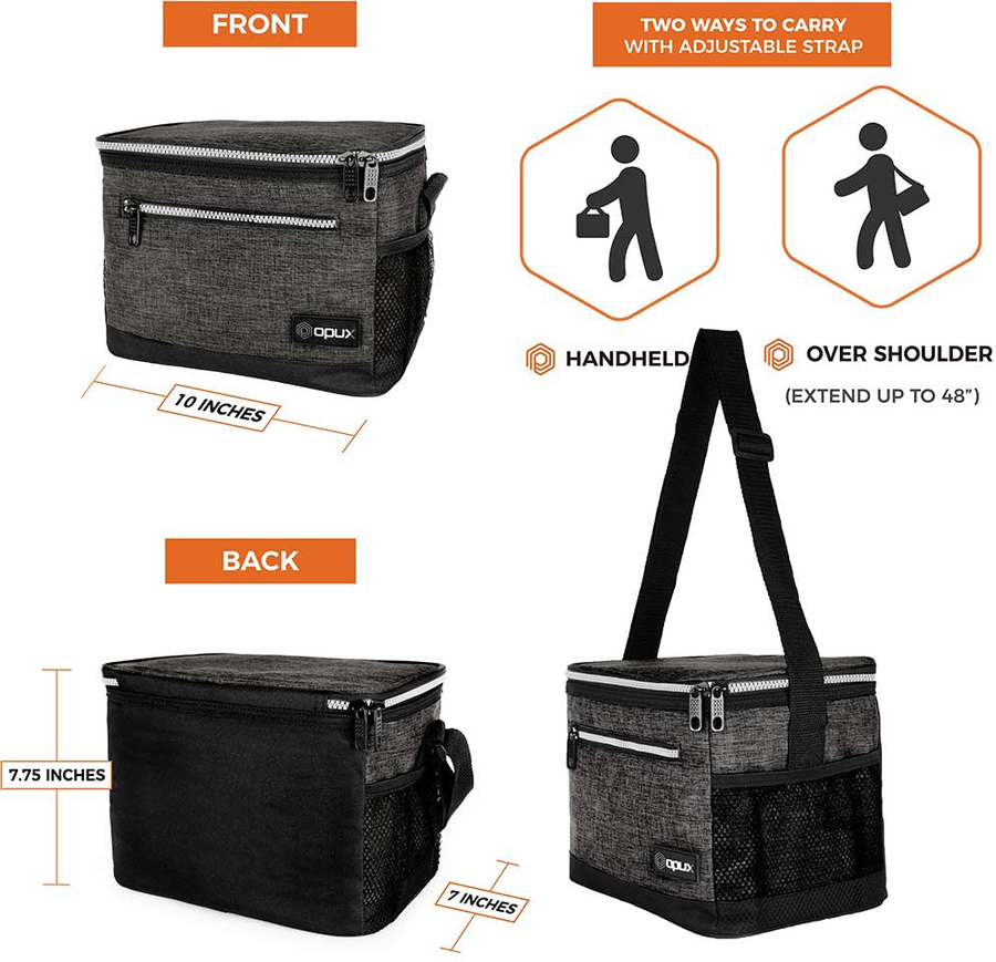 Avelena | Opux Isolierte Lunchbox Für Frauen Männer, Auslaufsichere Thermo Lebensmittel Tasche Für Die Arbeit, Wiederverwendbare Lebensmittel Kühltasche, Weiche Lunchbox Für Kinder Mit Schultergurt, Taschen, 14 Dosen, 8l, Florales Grau