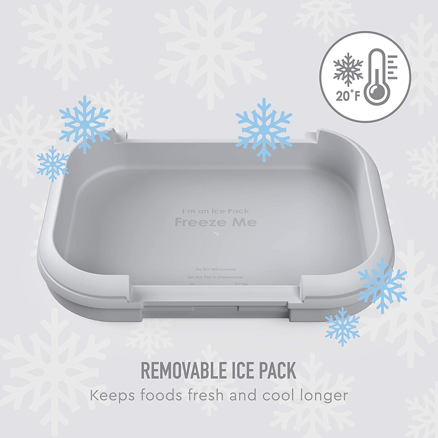 Avelena | Bentgo Kids Chill Lunch Box - Bento-Stil Mittellösung mit 4 Fächern und herausnehmbarem Kühlakku für Mahlzeiten und Snacks unterwegs - Auslaufsicher, spülmaschinenfest, BPA-frei (Lila)