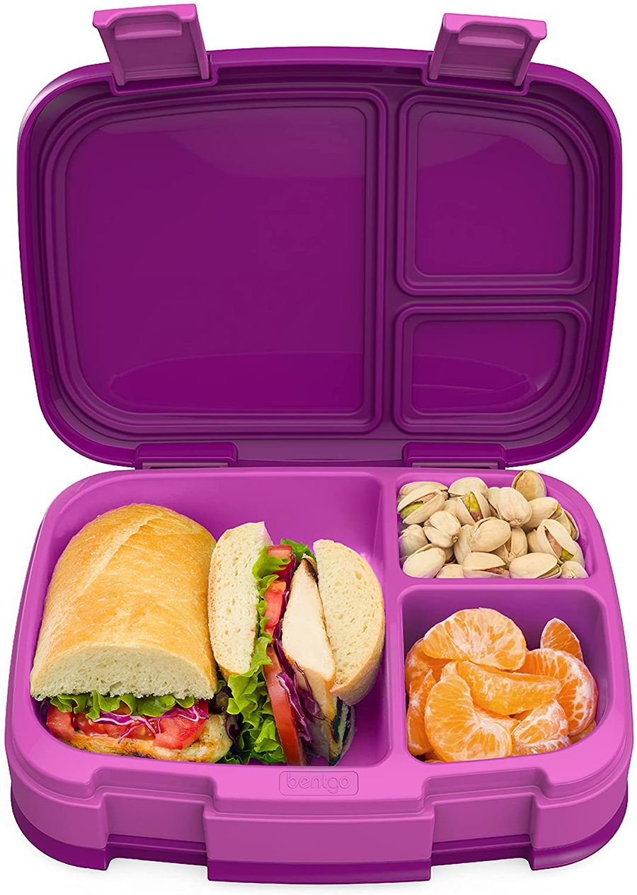 Avelena | Bentgo Fresh – Auslaufsichere, vielseitige Bento-Style Lunchbox mit 4 Fächern und abnehmbarem Divider, portionskontrollierte Mahlzeiten für Teens und Erwachsene unterwegs – BPA-frei, lebensmittelsichere Materialien (Lila)