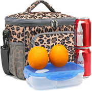 Avelena | Flowfly Isolierte Wiederverwendbare Lunchbox Erwachsene Große Bento Box Für Frauen Und Männer Mit Verstellbarem Schultergurt Vordertaschenreißverschluss Und Doppelt Großem Netzfach, Türkis#Kirsche