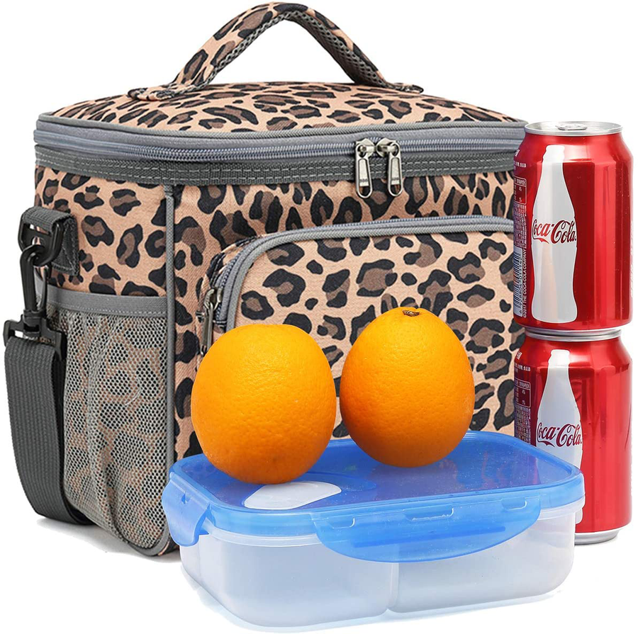 Avelena | Flowfly Isolierte Wiederverwendbare Lunchbox Erwachsene Große Bento Box Für Frauen Und Männer Mit Verstellbarem Schultergurt Vordertaschenreißverschluss Und Doppelt Großem Netzfach, Türkis#Kirsche