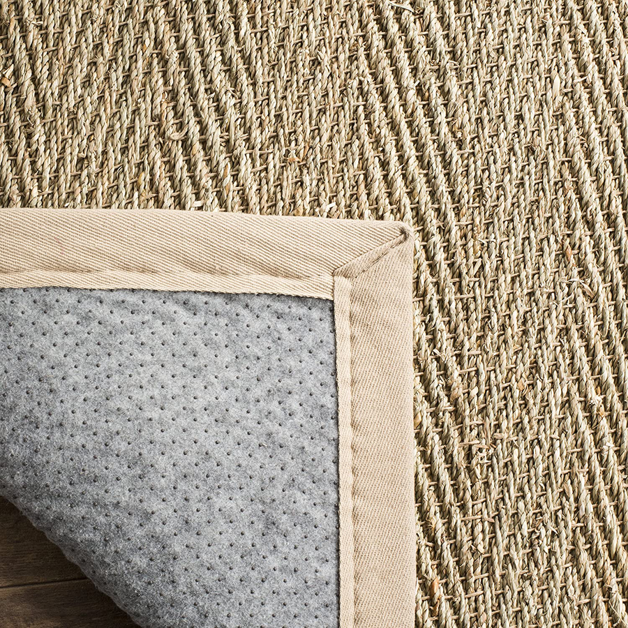 Avelena | Safavieh Natural Fiber Collection Nf115p Border Herringbone Seagrass Akzentteppich, 2'6" X 4', Grau