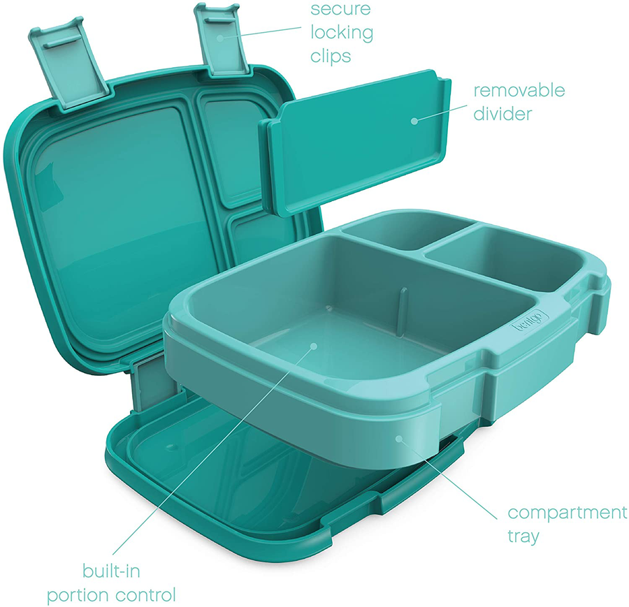 Avelena | Bentgo Fresh – Auslaufsichere, vielseitige Bento-Style Lunchbox mit 4 Fächern und abnehmbarem Divider, portionskontrollierte Mahlzeiten für Teens und Erwachsene unterwegs – BPA-frei, lebensmittelsichere Materialien (Lila)