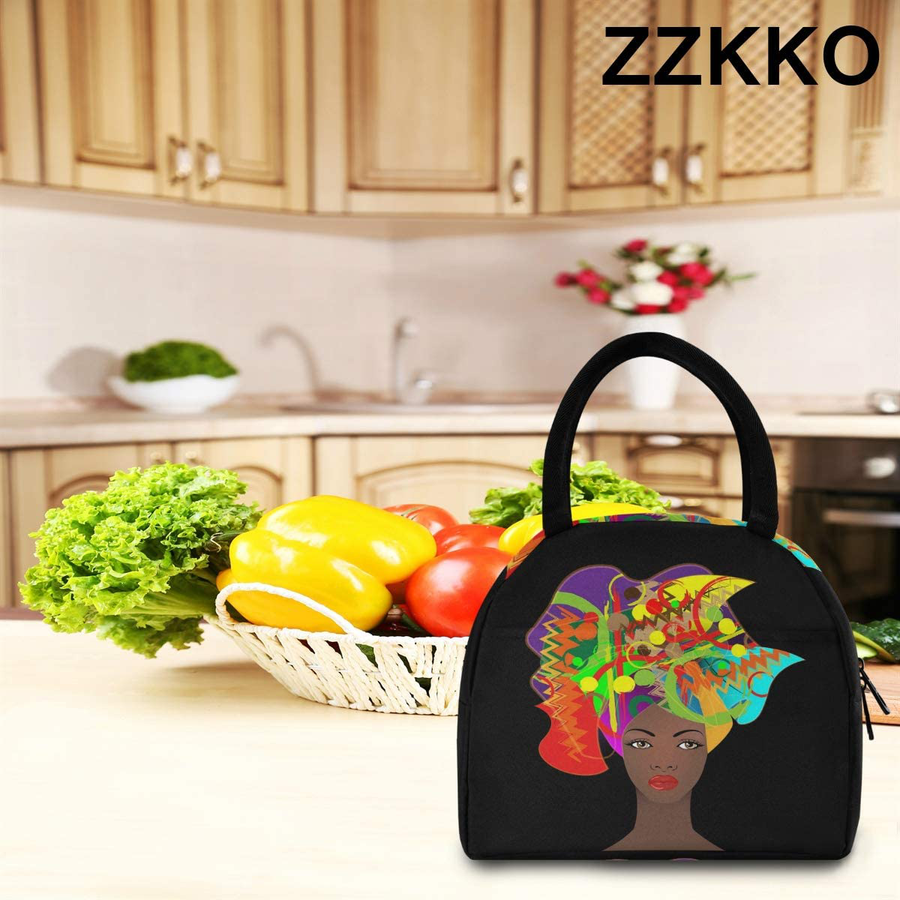 Avelena | Zzkko Polka Dot Schwarz und Weiß Lunch Bag Box Tote Organizer Lunch Container Isoliert Reißverschluss Meal Prep Kühler Handtasche Für Frauen Männer Zuhause Schule Büro Außenbereich Nutzung