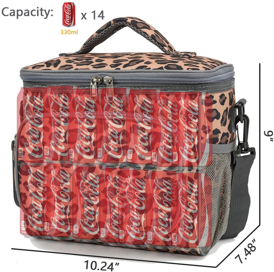 Avelena | Flowfly Isolierte Wiederverwendbare Lunch Tasche Erwachsene Große Lunch Box Für Frauen Und Männer Mit Verstellbarem Schultergurt Vordertasche Mit Reißverschluss Und Doppelte Netztaschen An Den Seiten, Blau Camouflage
