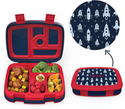 Avelena | Bentgo Kids Prints (Raumraketen) - Auslaufsicher, 5-teiliges Bento-Stil Vorschul-Lunchbox - Ideale Portionsgrößen für 3 bis 7 Jahre - BPA-frei und lebensmittelsichere Materialien