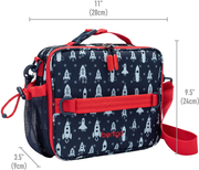 Avelena | Bentgo Kids Prints Lunch Bag - Doppelisoliert, langlebig, wasserabweisender Stoff mit internen und externen Reißverschlusstaschen und externem Flaschenhalter - Ideal für Kinder jeden Alters (Cars)