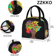 Avelena | Zzkko Polka Dot Schwarz und Weiß Lunch Bag Box Tote Organizer Lunch Container Isoliert Reißverschluss Meal Prep Kühler Handtasche Für Frauen Männer Zuhause Schule Büro Außenbereich Nutzung