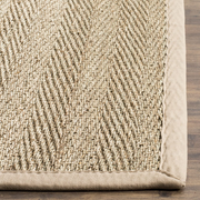 Avelena | Safavieh Natural Fiber Collection Nf115p Border Herringbone Seagrass Akzentteppich, 2'6" X 4', Grau