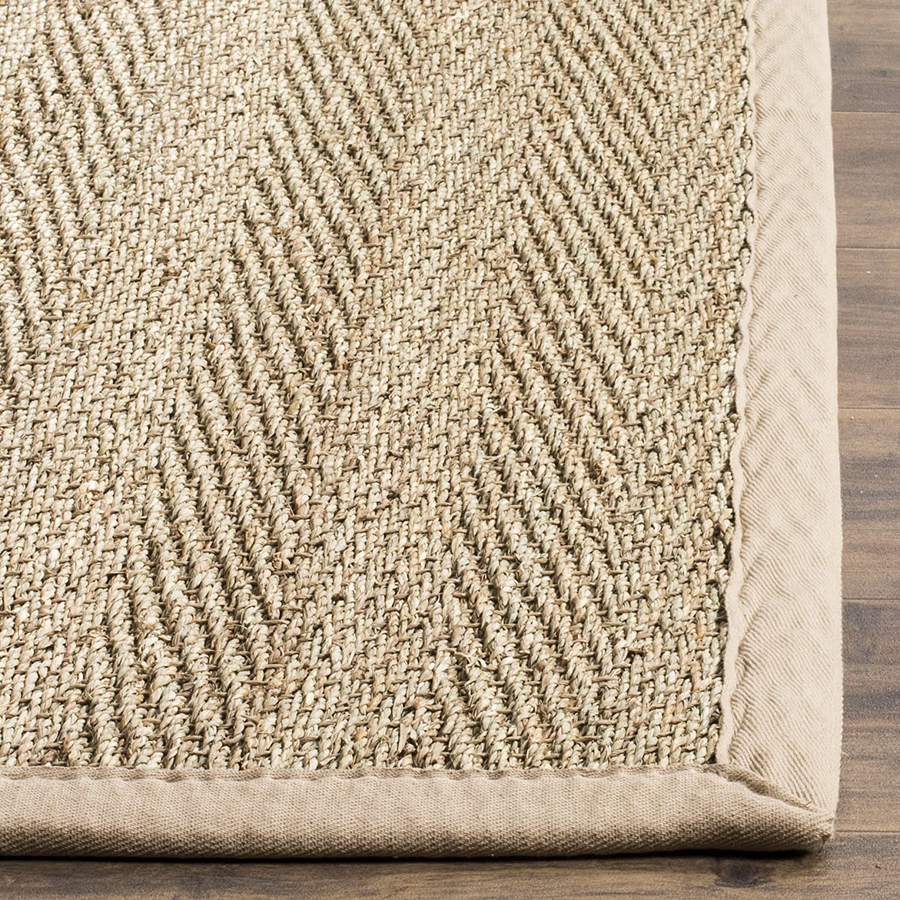 Avelena | Safavieh Natural Fiber Collection Nf115p Border Herringbone Seagrass Akzentteppich, 2'6" X 4', Grau