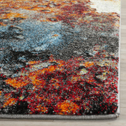 Avelena | Safavieh Glacier Kollektion Gla125b Modern Abstrakt Nicht-Shedding Fleckenresistenter Wohnzimmer Schlafzimmer Teppich, 3' X 3' Quadrat, Blau / Mehrfarbig