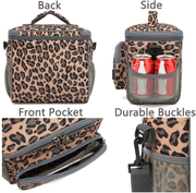Avelena | Flowfly Isolierte Wiederverwendbare Lunch-Tasche Erwachsene Große Lunch-Box Für Frauen Und Männer Mit Verstellbarem Schultergurt Vorderentasche Mit Reißverschluss Und Doppelten Großen Netztaschen An Der Seite, Herz
