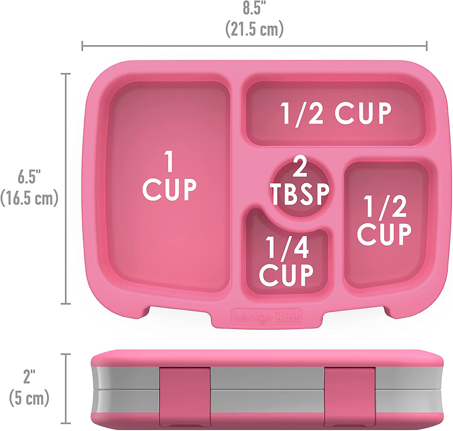 Avelena | Bentgo Kids Prints (Raumraketen) - Auslaufsicher, 5-teiliges Bento-Stil Vorschul-Lunchbox - Ideale Portionsgrößen für 3 bis 7 Jahre - BPA-frei und lebensmittelsichere Materialien