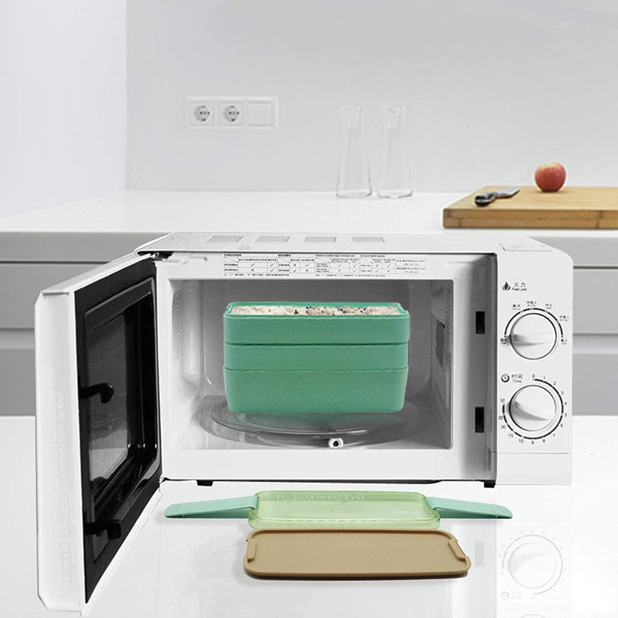 Avelena | Koccido Bento-Box-Lunchbox-Set, japanische Lunchbox 3-in-1-Fach, stapelbare Lunchbox, auslaufsichere Lunchbox, Bento-Lunchbox für Kinder und Erwachsene