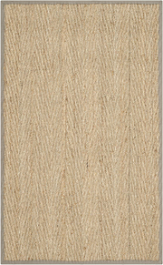Avelena | Safavieh Natural Fiber Collection Nf115p Border Herringbone Seagrass Akzentteppich, 2'6" X 4', Grau