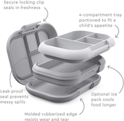 Avelena | Bentgo Kids Chill Lunch Box - Bento-Stil Mittellösung mit 4 Fächern und herausnehmbarem Kühlakku für Mahlzeiten und Snacks unterwegs - Auslaufsicher, spülmaschinenfest, BPA-frei (Lila)