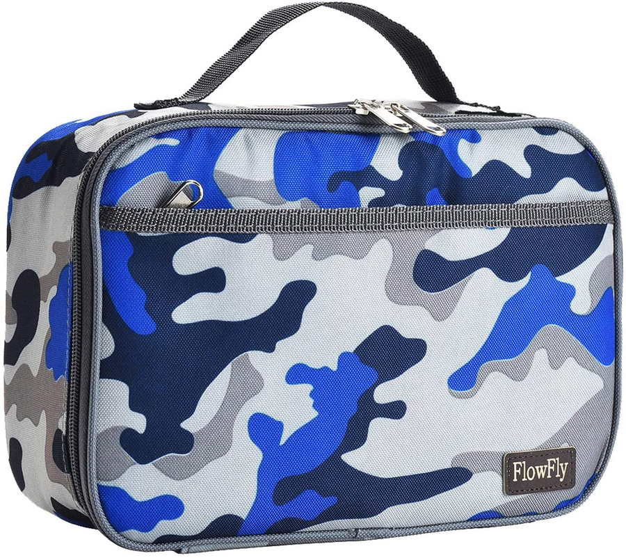 Avelena | Flowfly Kinder Lunchbox Isolierte Weiche Tasche Mini Kühler Zurück Zur Schule Thermo Mahlzeit Tragetasche Set Für Mädchen, Jungen, Frauen, Männer, Silber