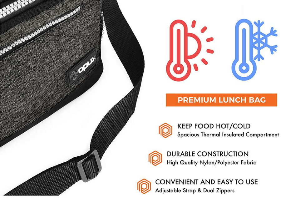 Avelena | Opux Isolierte Lunchbox Für Frauen Männer, Auslaufsichere Thermo Lebensmittel Tasche Für Die Arbeit, Wiederverwendbare Lebensmittel Kühltasche, Weiche Lunchbox Für Kinder Mit Schultergurt, Taschen, 14 Dosen, 8l, Florales Grau