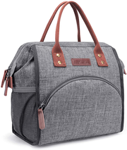 Avelena | Lokass Lunch Bag Isolierte Lunchbox Weitöffnende Lunch Tote Tasche Großer Getränkehalter Langlebiges Nylon Thermo Snacks Organizer Für Frauen Männer Erwachsene College Arbeit Picknick Reise Strand Angeln, Schwarz-Quadrat