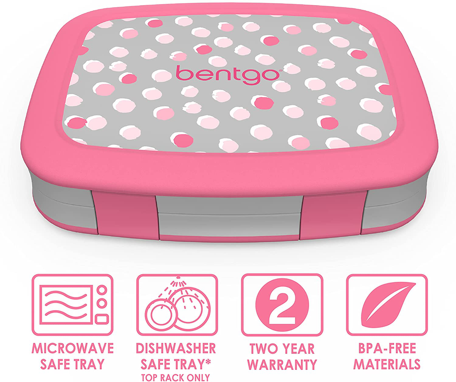 Avelena | Bentgo Kids Prints (Raumraketen) - Auslaufsicher, 5-teiliges Bento-Stil Vorschul-Lunchbox - Ideale Portionsgrößen für 3 bis 7 Jahre - BPA-frei und lebensmittelsichere Materialien