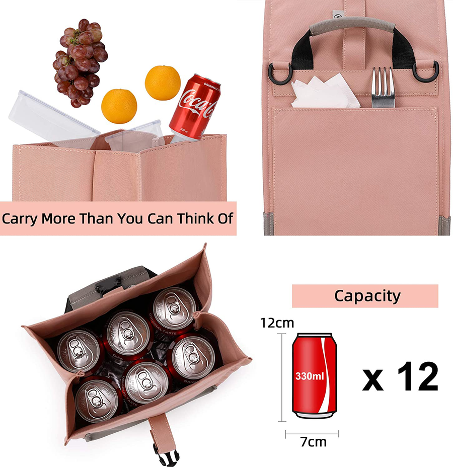 Avelena | Sunny Bird Isolierte Lunchbox Pink Lunch Tasche Kleine Kühlbox Für Frauen, Mädchen, Erwachsene Und Teenager (Pink)