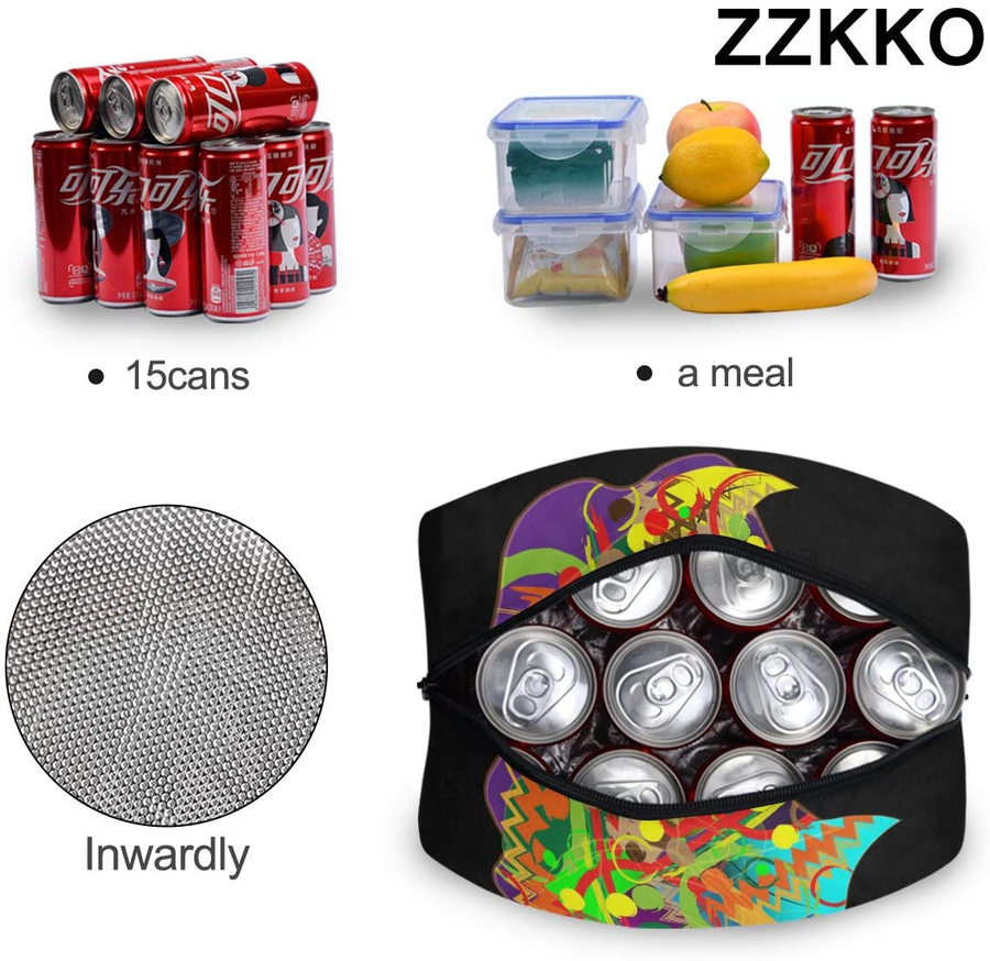 Avelena | Zzkko Polka Dot Schwarz und Weiß Lunch Bag Box Tote Organizer Lunch Container Isoliert Reißverschluss Meal Prep Kühler Handtasche Für Frauen Männer Zuhause Schule Büro Außenbereich Nutzung