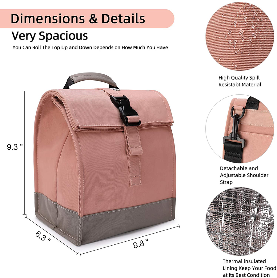 Avelena | Sunny Bird Isolierte Lunchbox Pink Lunch Tasche Kleine Kühlbox Für Frauen, Mädchen, Erwachsene Und Teenager (Pink)