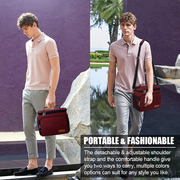 Avelena | Isolierte Lunch-Tasche Für Frauen/Männer - Wiederverwendbare Lunch-Box Für Büroarbeit Schule Picknick Strand - Auslaufsichere Kühl-Tasche Gefrierschrank-sichere Lunch-Tasche Mit Verstellbarem Schultergurt Für Kinder/Erwachsene - Burgunderrot