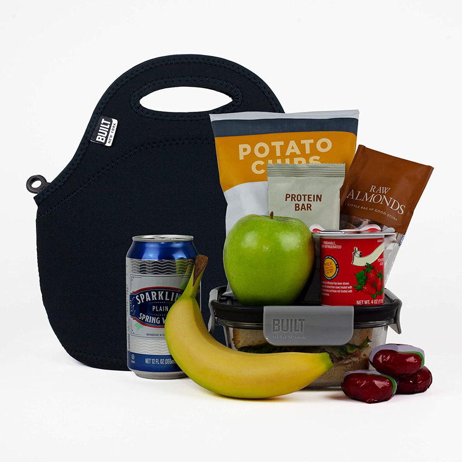 Avelena | Built Gourmet Getaway Soft Neopren Lunch Tote Bag - Leicht, Isoliert und Wiederverwendbar Schwarz Lb31-Blk