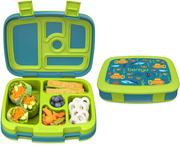 Avelena | Bentgo Kids Prints Auslaufsicher, 5-Fächer Bento-Stil Kinder-Mittagessenbox - Ideale Portionsgrößen für Kinder von 3 bis 7 Jahren - BPA-frei, Spülmaschinenfest, Lebensmittelecht, Materialien - 2021 Kollektion (U-Boot)