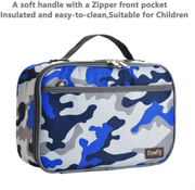 Avelena | Flowfly Kinder Lunchbox Isolierte Weiche Tasche Mini Kühler Zurück Zur Schule Thermo Mahlzeit Tragetasche Set Für Mädchen, Jungen, Frauen, Männer, Silber