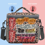 Avelena | Flowfly Isolierte Wiederverwendbare Lunch Tasche Erwachsene Große Lunch Box Für Frauen Und Männer Mit Verstellbarem Schultergurt, Vordertaschenreißverschluss Und Doppelten Großen Netztaschen, Grau