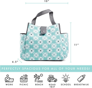 Avelena | Fit + Fresh Westport Isolierte, weich gefütterte Lunchbag-Set mit wiederverwendbaren Behältern und passender Wasserflasche, Schwarz & Weiß Ikat-Fliesen