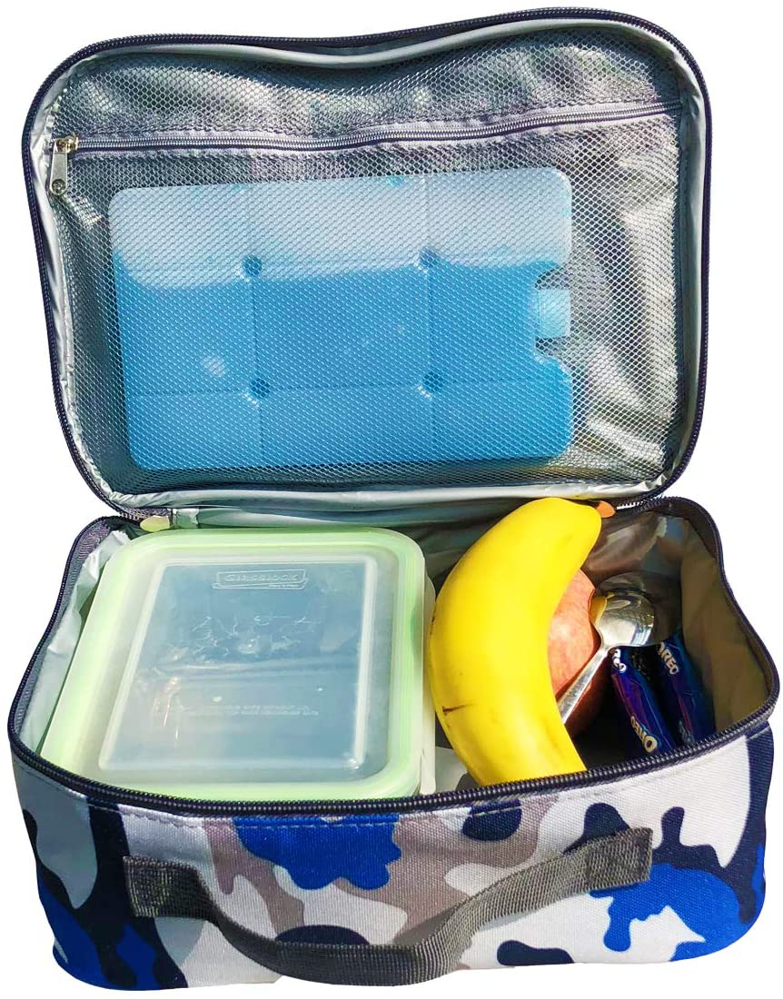 Avelena | Flowfly Kinder Lunchbox Isolierte Weiche Tasche Mini Kühler Zurück Zur Schule Thermo Mahlzeit Tragetasche Set Für Mädchen, Jungen, Frauen, Männer, Silber