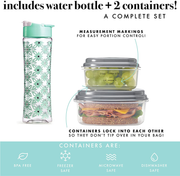 Avelena | Fit & Fresh Isolierte Lunchtaschen-Set, Enthält Passende Flasche Und Behälter, Westport Aqua Dogwood