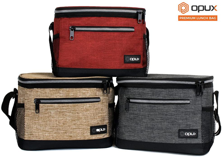 Avelena | Opux Isolierte Lunchbox Für Frauen Männer, Auslaufsichere Thermo Lebensmittel Tasche Für Die Arbeit, Wiederverwendbare Lebensmittel Kühltasche, Weiche Lunchbox Für Kinder Mit Schultergurt, Taschen, 14 Dosen, 8l, Florales Grau