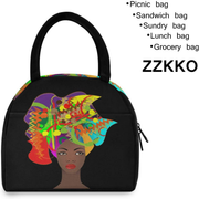 Avelena | Zzkko Polka Dot Schwarz und Weiß Lunch Bag Box Tote Organizer Lunch Container Isoliert Reißverschluss Meal Prep Kühler Handtasche Für Frauen Männer Zuhause Schule Büro Außenbereich Nutzung
