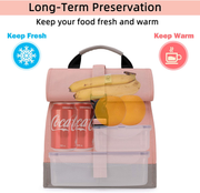 Avelena | Sunny Bird Isolierte Lunchbox Pink Lunch Tasche Kleine Kühlbox Für Frauen, Mädchen, Erwachsene Und Teenager (Pink)