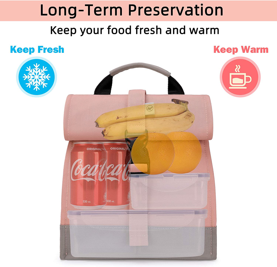 Avelena | Sunny Bird Isolierte Lunchbox Pink Lunch Tasche Kleine Kühlbox Für Frauen, Mädchen, Erwachsene Und Teenager (Pink)