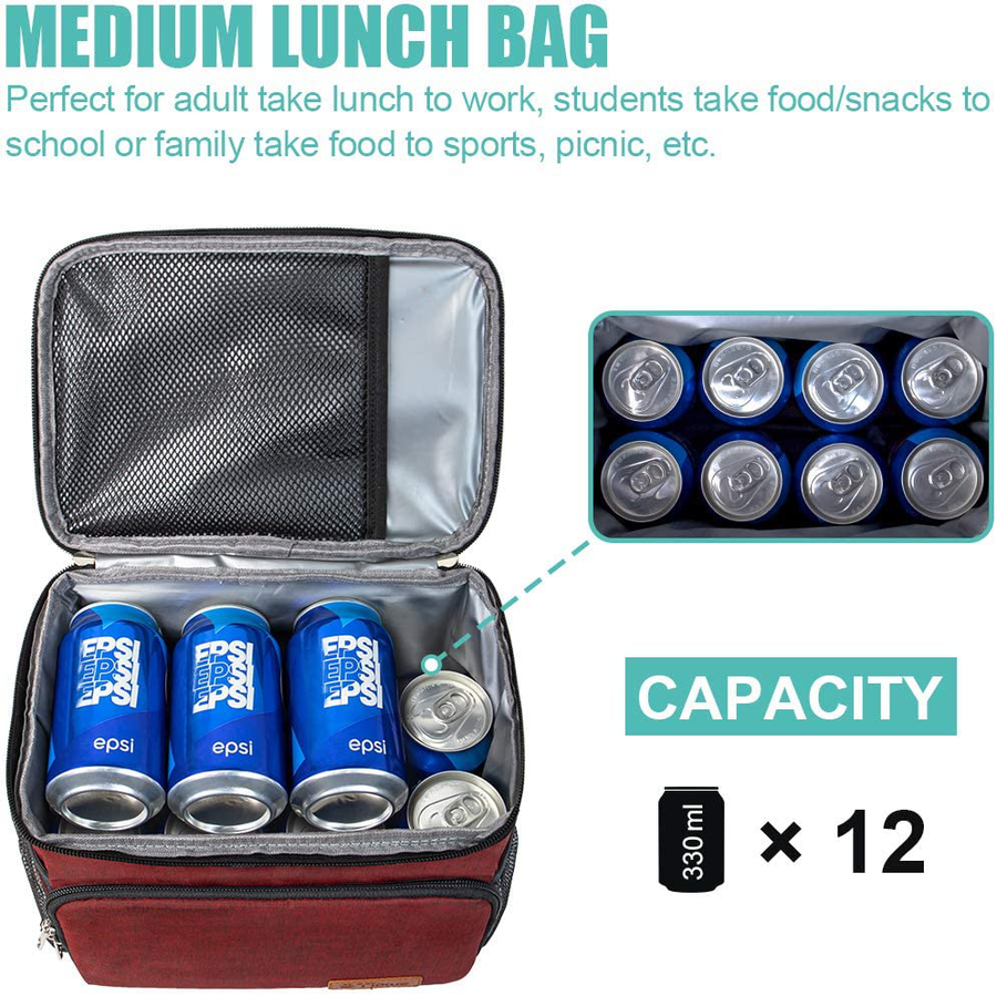 Avelena | Isolierte Lunchbox Für Frauen/Männer - Wiederverwendbare Lunchbox Für Büro Beruf Schule Picknick Strand - Auslaufsichere Kühltasche Gefrierbare Lunchbox Mit Verstellbarem Schultergurt Für Kinder/Erwachsene - Romantisch