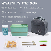 Avelena | Koccido Bento-Box-Lunchbox-Set, japanische Lunchbox 3-in-1-Fach, stapelbare Lunchbox, auslaufsichere Lunchbox, Bento-Lunchbox für Kinder und Erwachsene