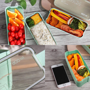 Avelena | Koccido Bento-Box-Lunchbox-Set, japanische Lunchbox 3-in-1-Fach, stapelbare Lunchbox, auslaufsichere Lunchbox, Bento-Lunchbox für Kinder und Erwachsene